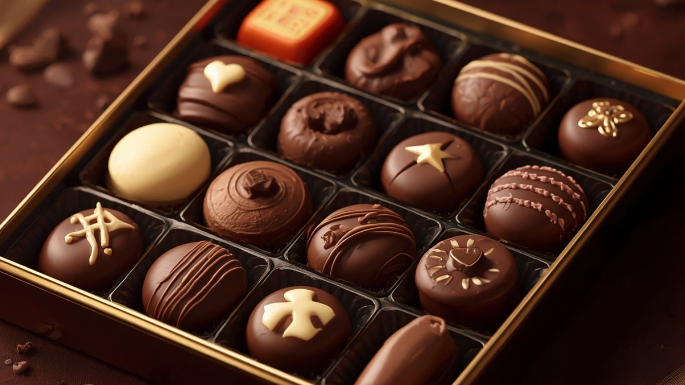 Rich premium Swiss chocolates beautifully displayed for luxury gifting