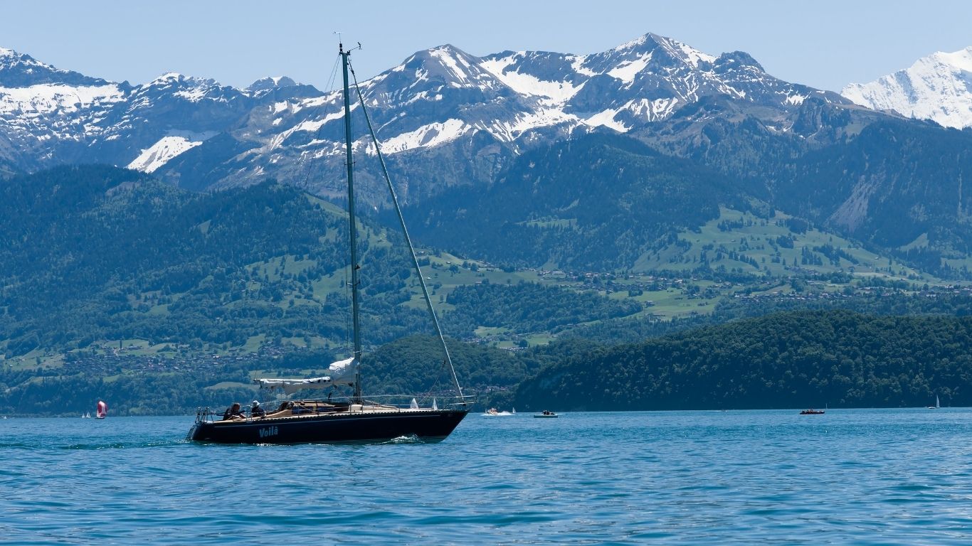 Breathtaking Deep Turquoise Swiss Alpine Lake